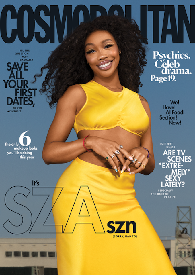 SZA on the cover of Cosmopolitan, January 2021. | Coup De Main Magazine