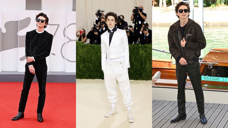 Timothée Chalamet Films Bleu de Chanel Commercial in Leather Suit & Combat  Boots