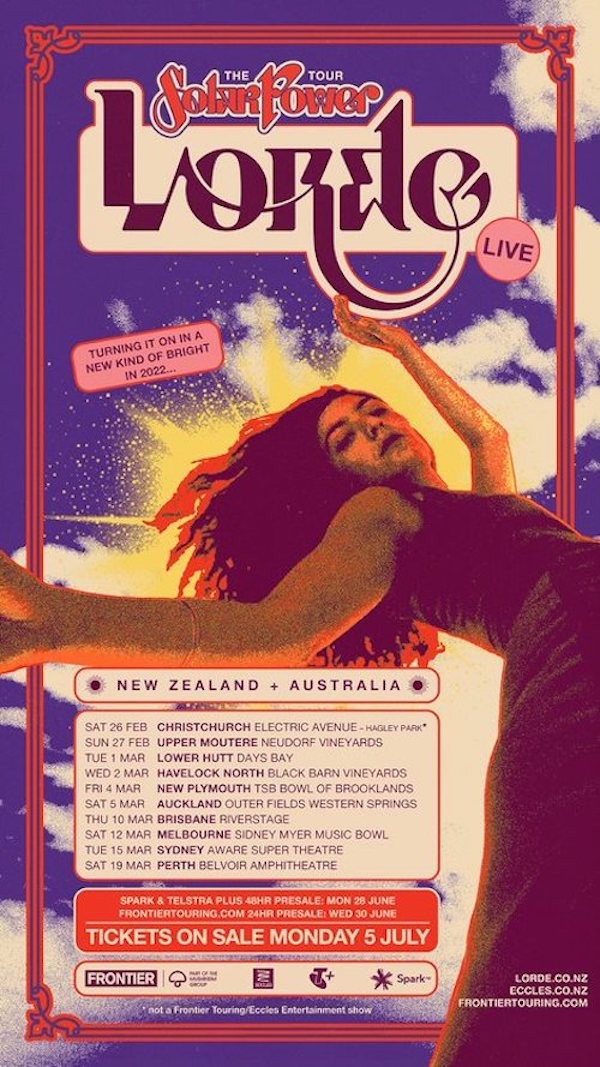 Lorde announces 2022 The Solar Power Tour dates for New Zealand +  Australia. | Coup De Main Magazine